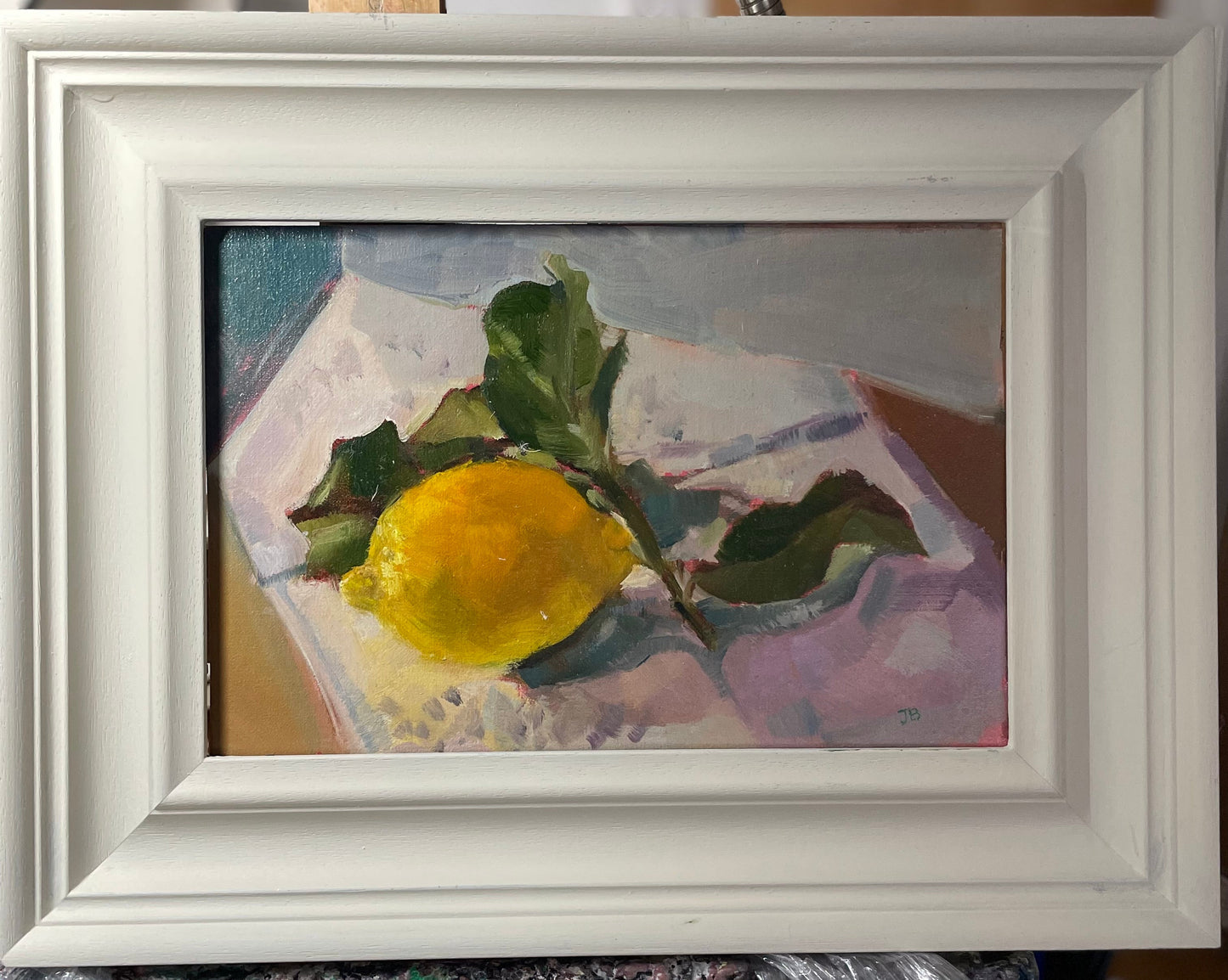 Lemon on a white cloth - Jen Buckley Art limited edition animal art prints