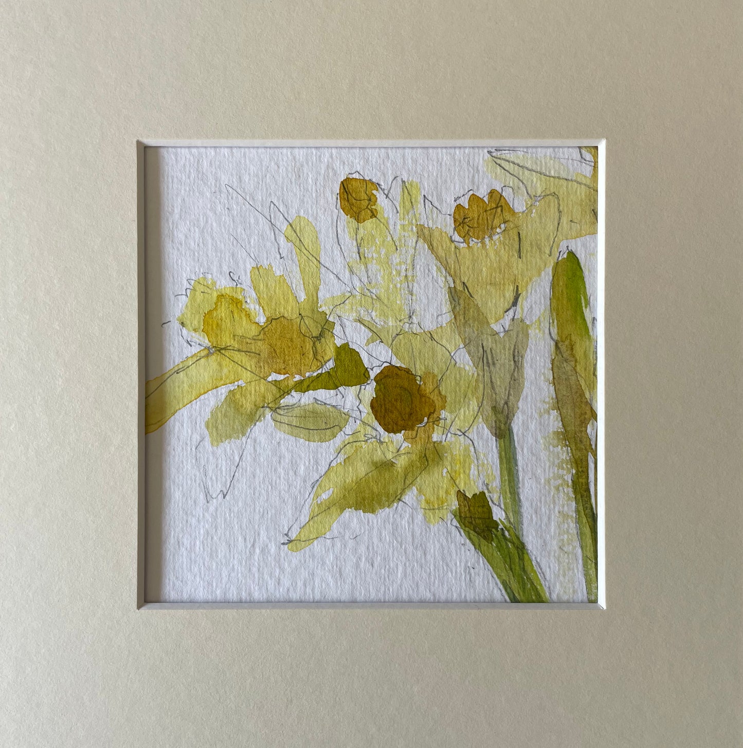 Original landscape watercolour with mount