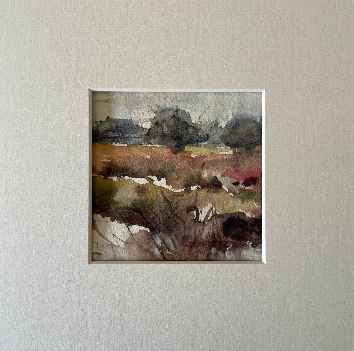 Original landscape watercolour with mount
