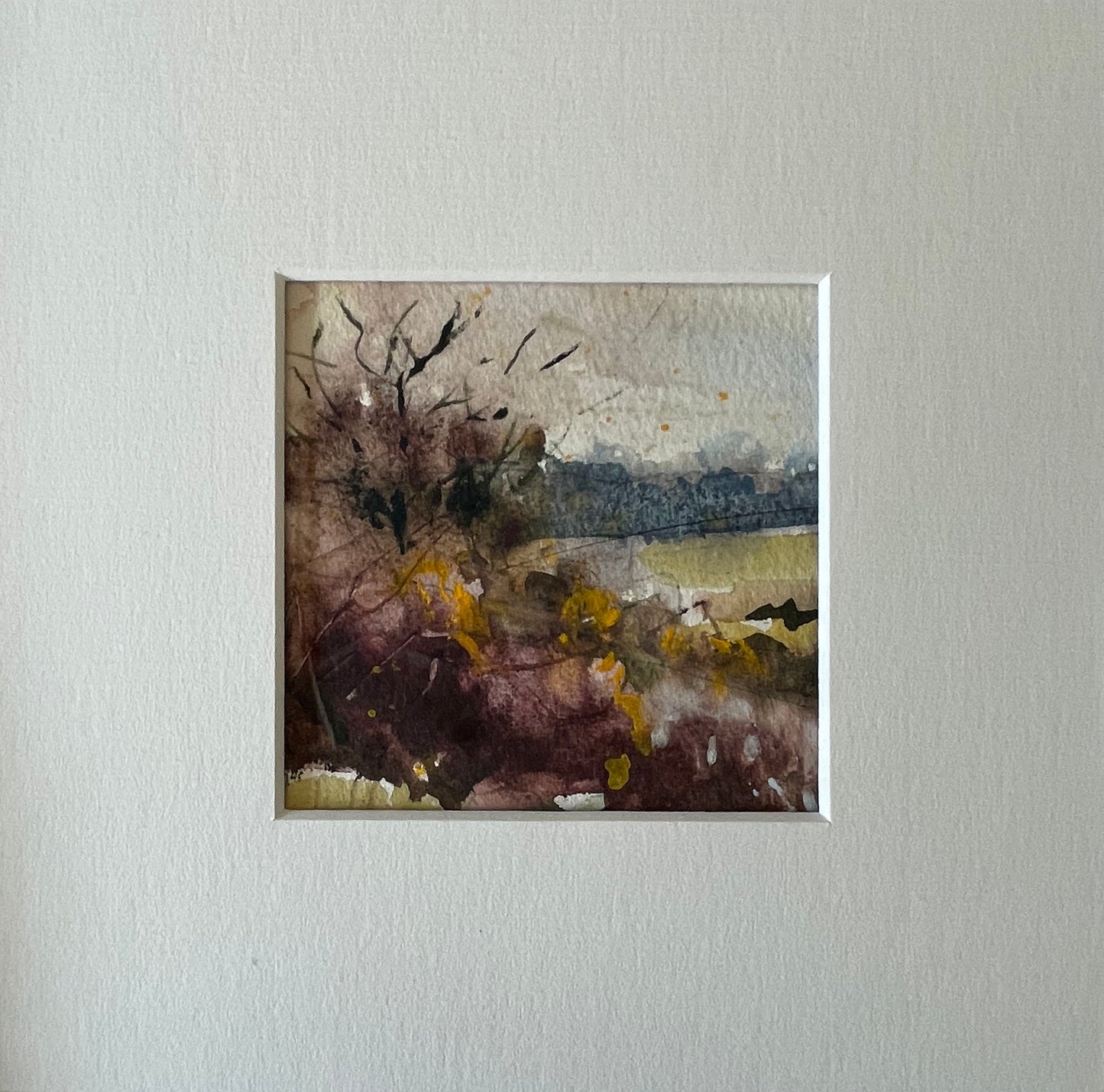 Original landscape watercolour with mount