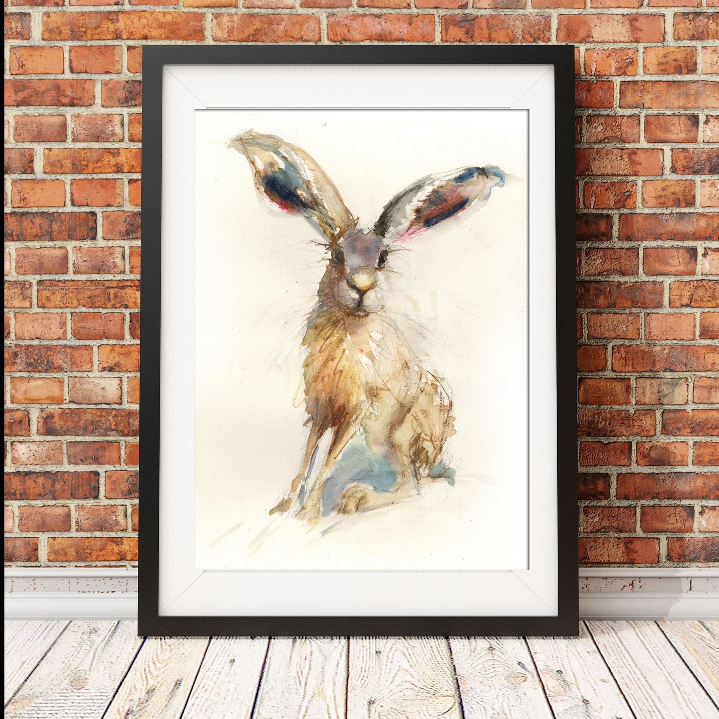 Seb, original hare watercolour painting