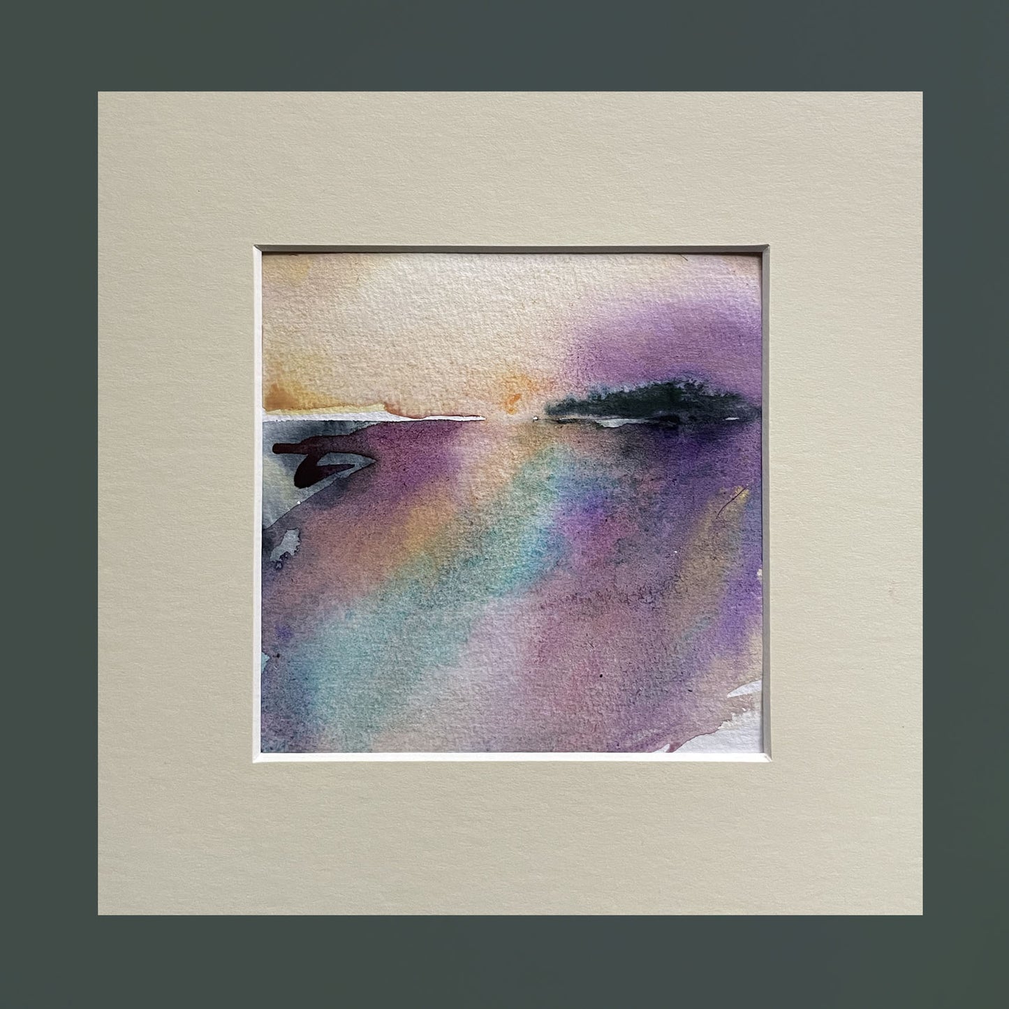 Original landscape watercolour with mount