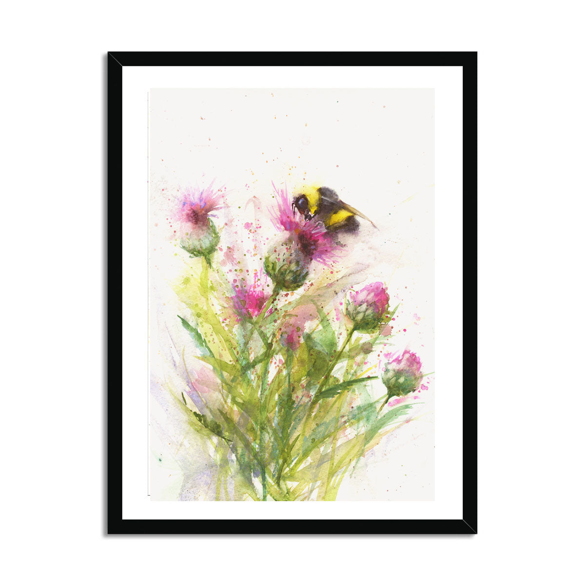 Original watercolour painting Bee on a Knapweed