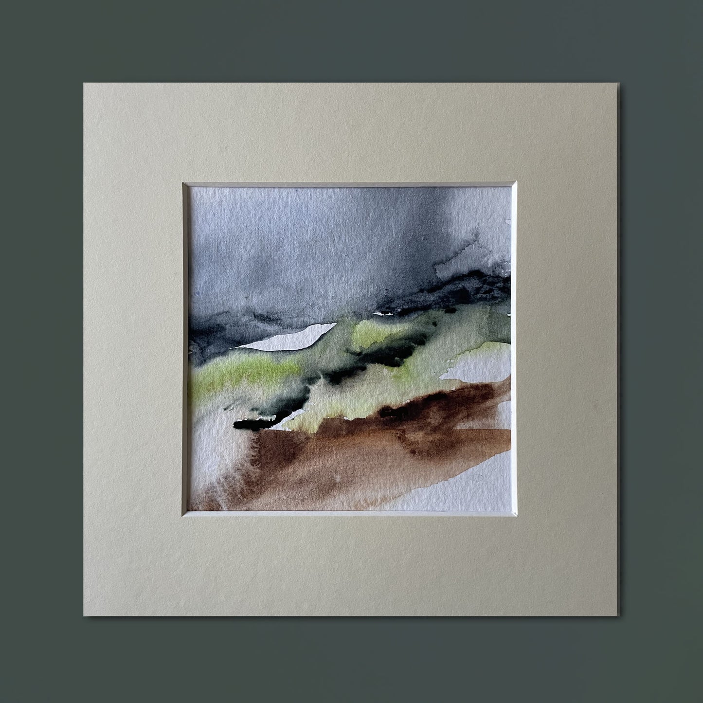 Original landscape watercolour with mount