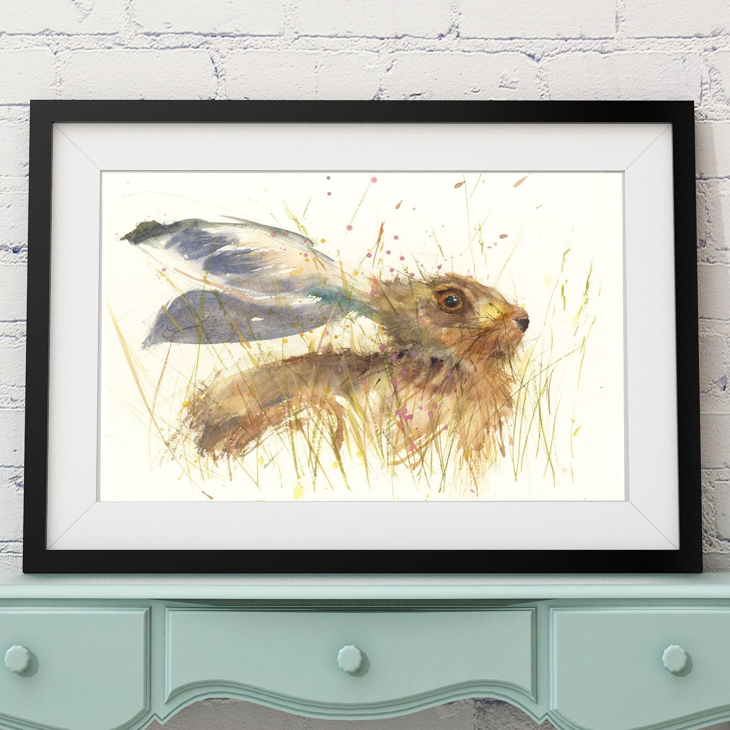 Ivy the hare original watercolour painting - Jen Buckley Art limited edition animal art prints