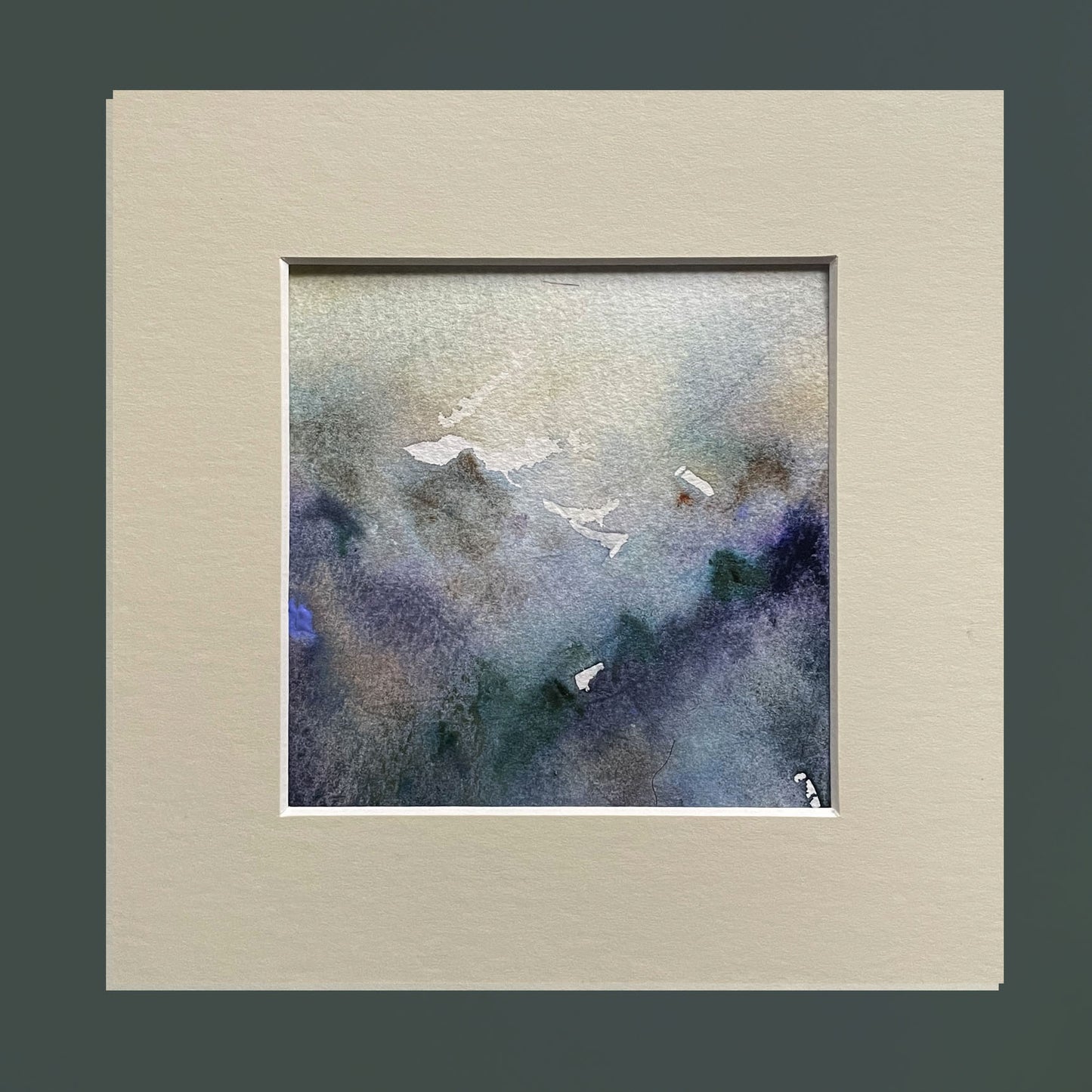 Original landscape watercolour with mount