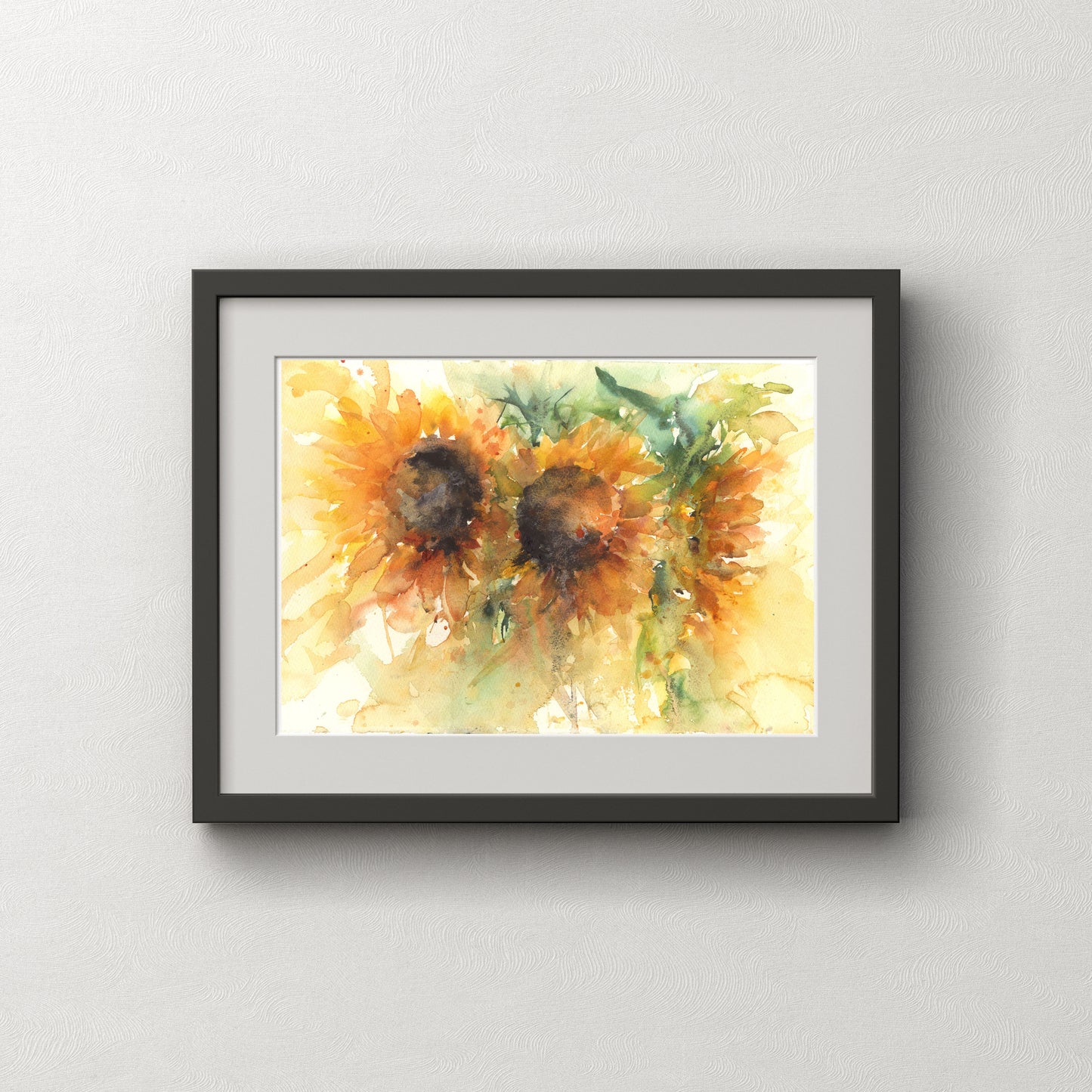 Original watercolour painting "Sunflowers"