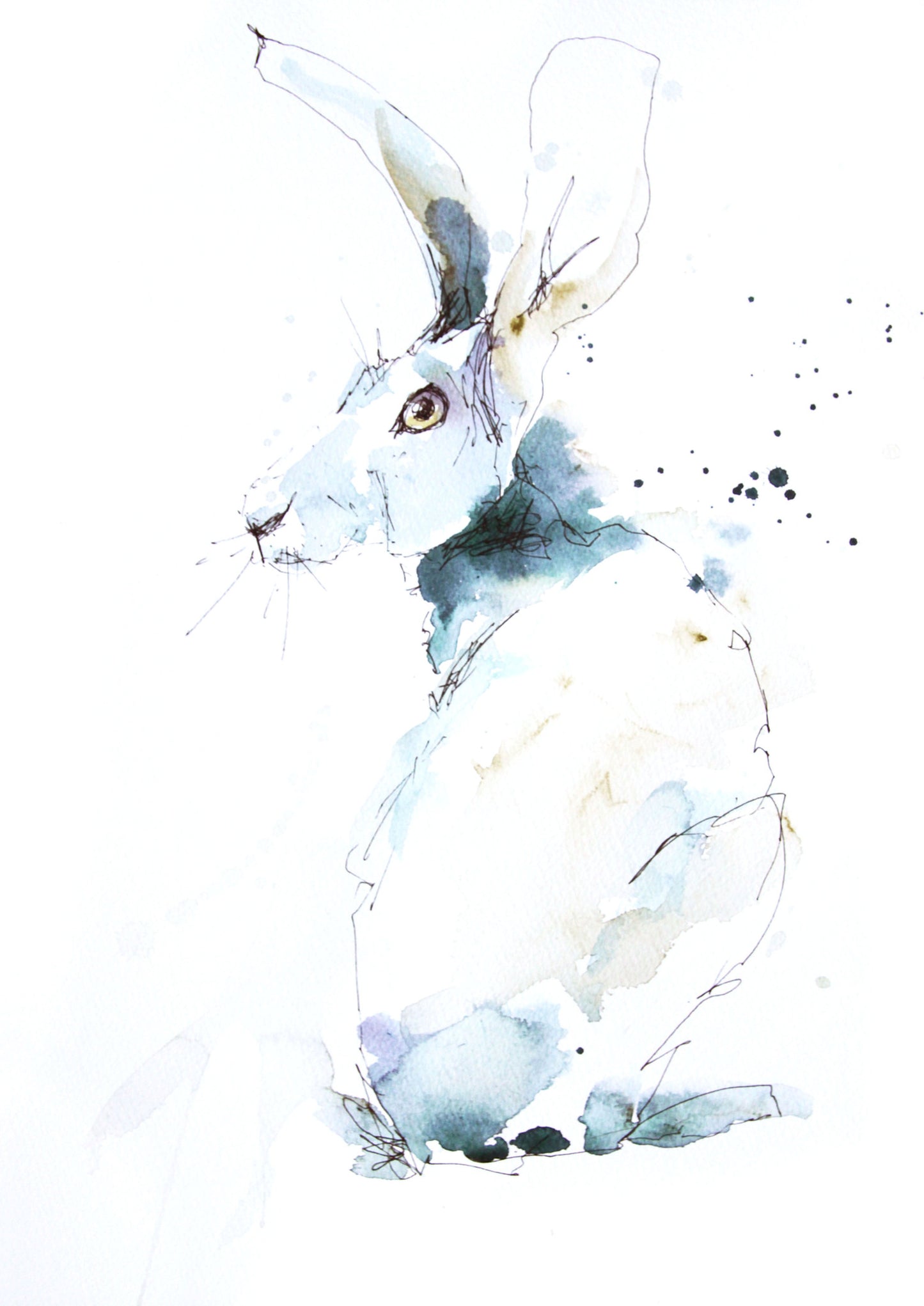 JEN BUCKLEY signed PRINT of my original HARE watercolour painting - Jen Buckley Art limited edition animal art prints