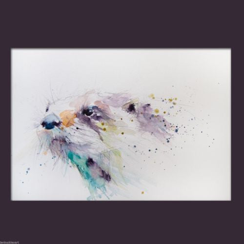 JEN BUCKLEY ART signed PRINT of my original RIVER OTTER watercolour - Jen Buckley Art limited edition animal art prints