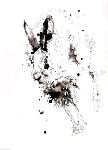JEN BUCKLEY signed LIMITED EDITON PRINT of my original HARE watercolour - Jen Buckley Art limited edition animal art prints