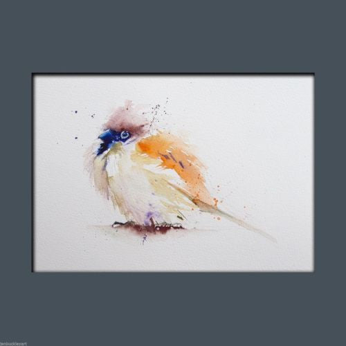 JEN BUCKLEY ART signed PRINT of my original SPARROW watercolour A4 - Jen Buckley Art limited edition animal art prints