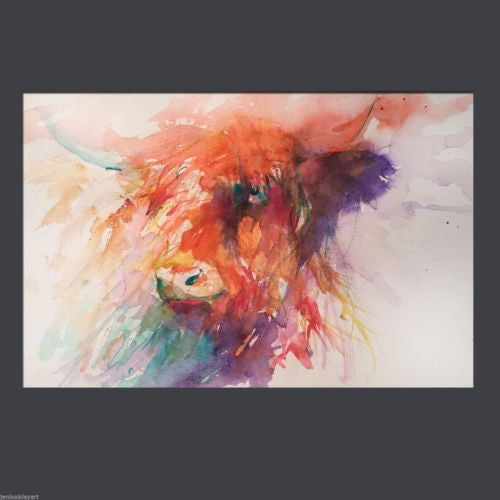 JEN BUCKLEY signed LIMITED EDITION PRINT of my original HIGHLAND COW - Jen Buckley Art limited edition animal art prints