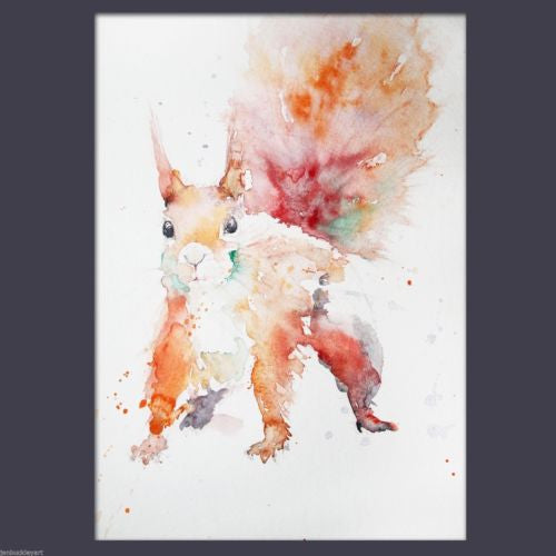 JEN BUCKLEY signed LIMITED EDITON PRINT of my original Squirrel watercolour - Jen Buckley Art limited edition animal art prints