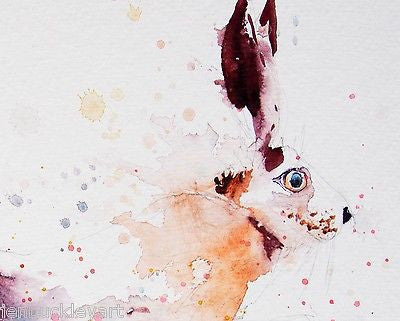 JEN BUCKLEY signed LIMITED EDITON PRINT of my original HARE watercolour - Jen Buckley Art limited edition animal art prints