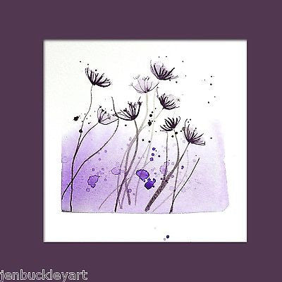 JEN BUCKLEY signed Mini PRINT of my original COW PARSLEY watercolour - Jen Buckley Art limited edition animal art prints