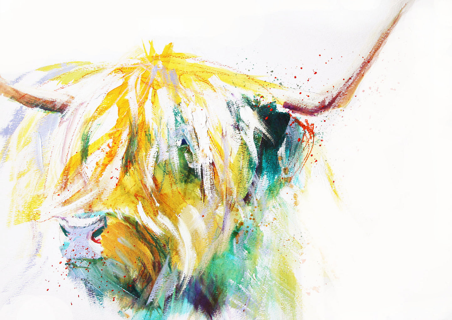 JEN BUCKLEY ART signed PRINT of my original HIGHLAND COW painting - Jen Buckley Art limited edition animal art prints