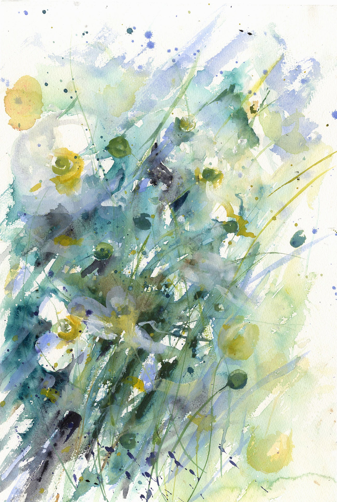 Original watercolour painting "Anemones"