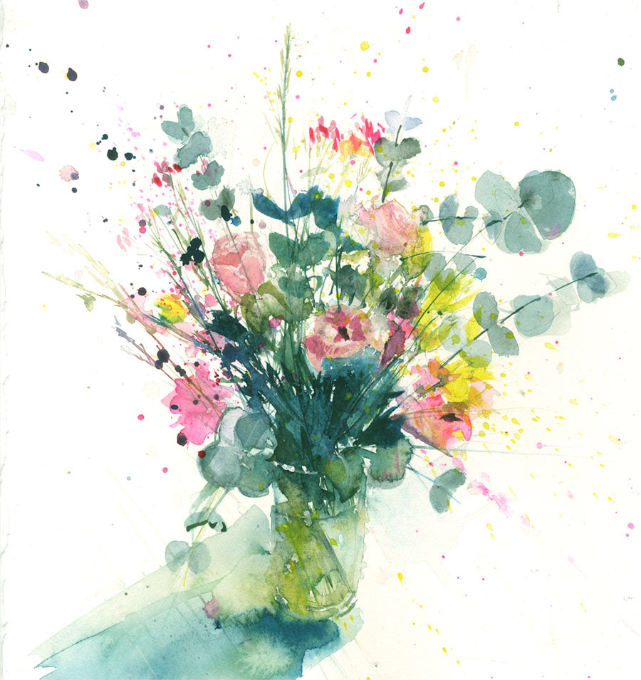 Original watercolour painting "Columbia road" - Jen Buckley Art limited edition animal art prints