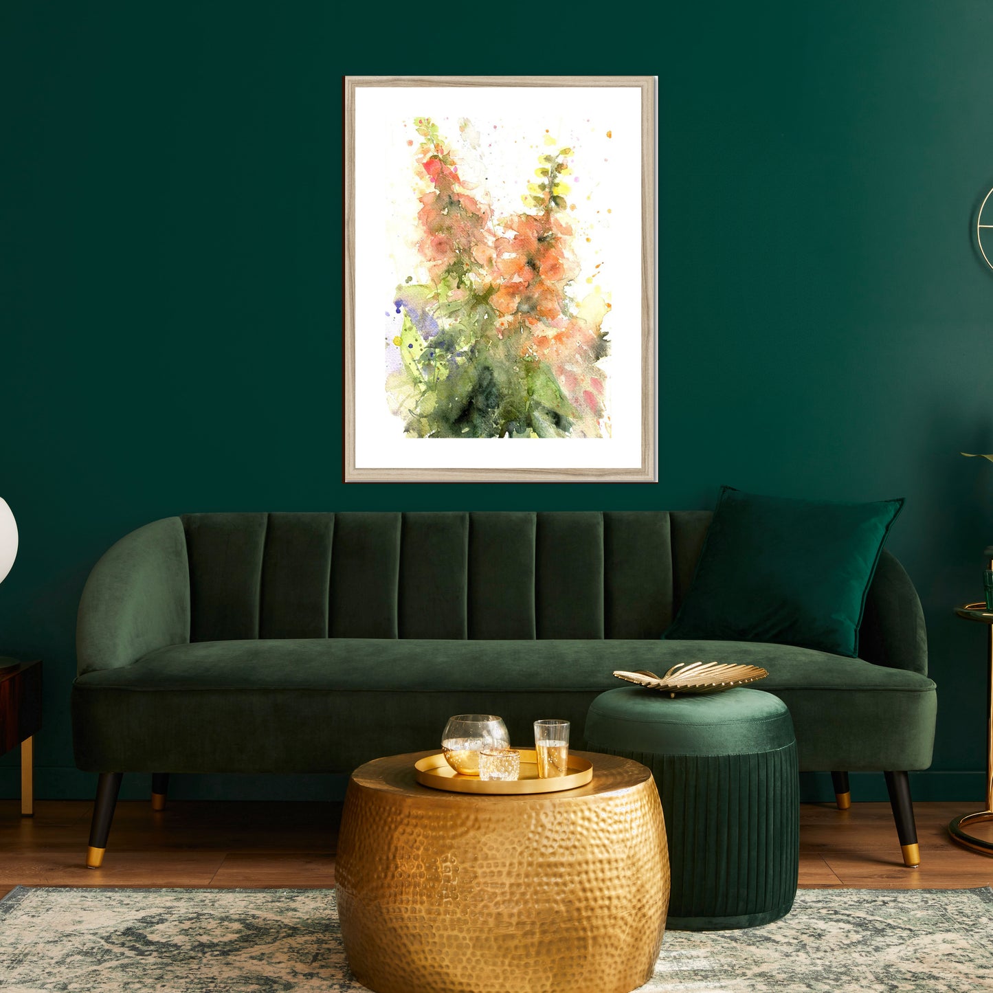 Peach foxgloves Framed & Mounted Print - Jen Buckley Art limited edition animal art prints