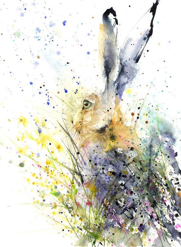 Limited edition hare print "Skye" - Jen Buckley Art limited edition animal art prints