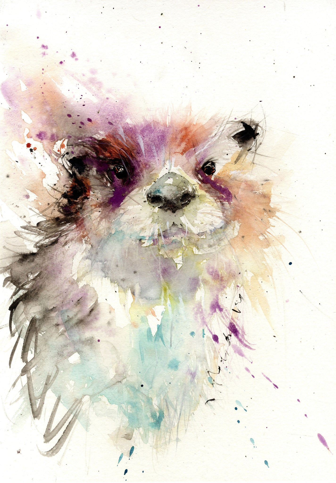 River otter by jen buckley watercolour print