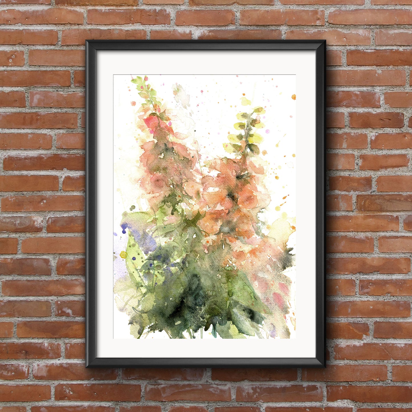 Original watercolour painting "peach foxgloves" - Jen Buckley Art limited edition animal art prints