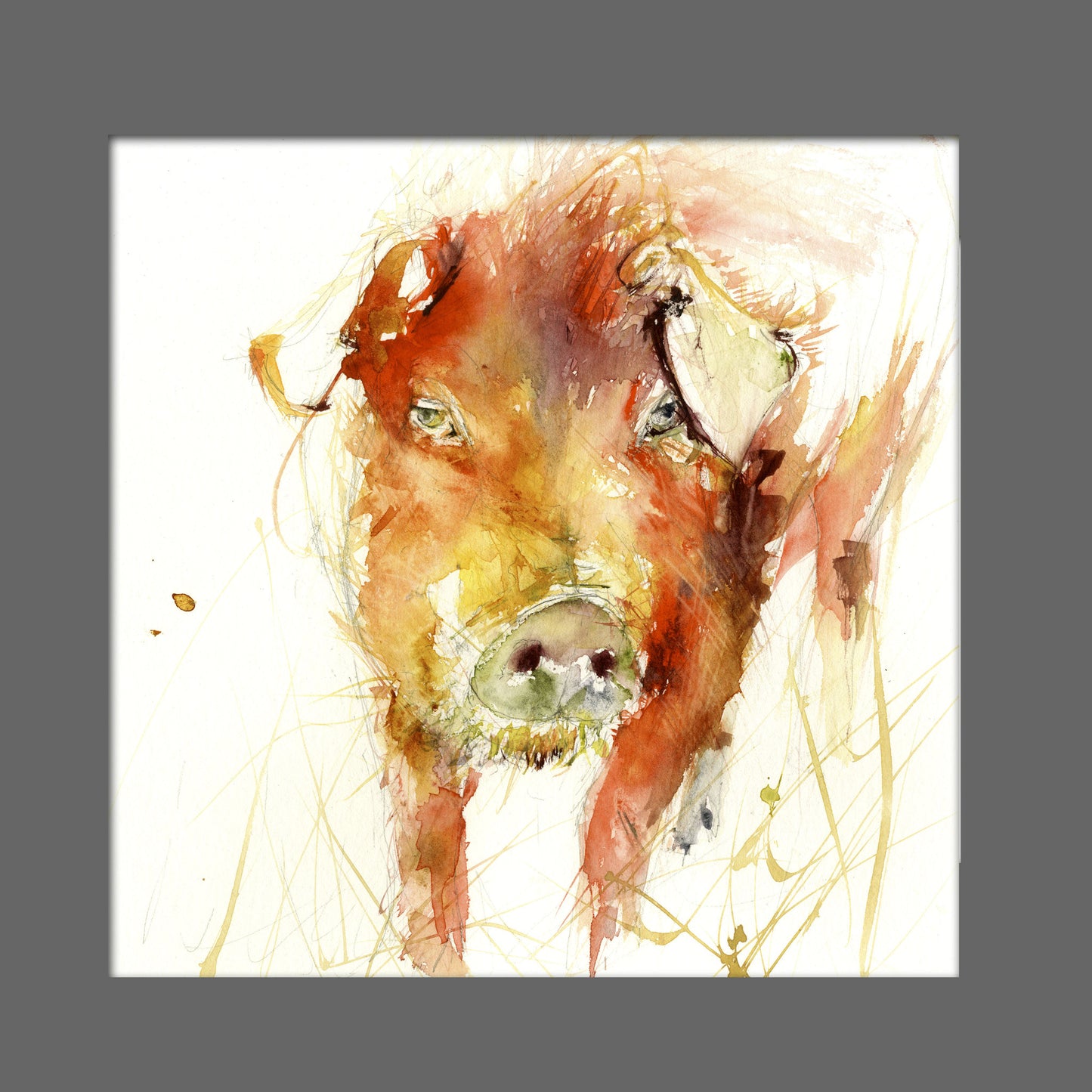 JEN BUCKLEY signed LIMITED EDITON PRINT of my original PIG - Jen Buckley Art limited edition animal art prints