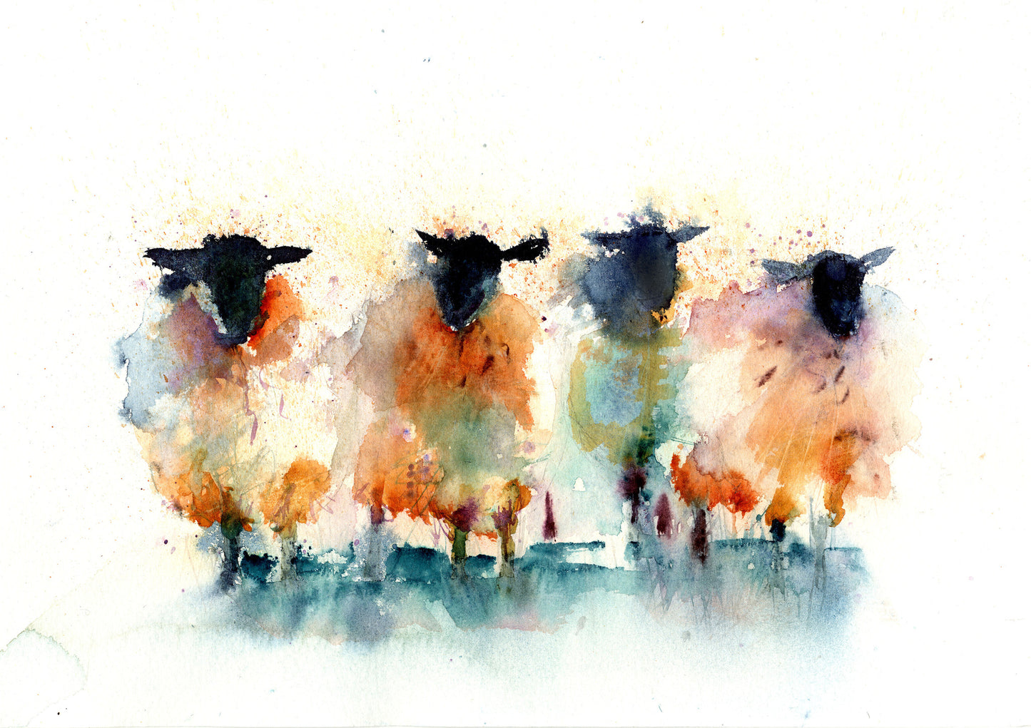 LIMITED EDITON PRINT of my original blackface SHEEP - Jen Buckley Art limited edition animal art prints