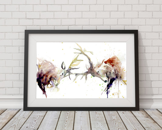 signed LIMITED EDITON PRINT 'Rutting stags'  