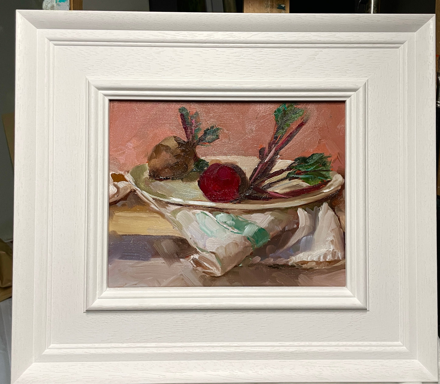 Still life original oil painting Winter beetroot