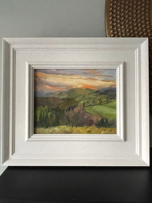 Dusk over the Dee valley, towards the Clwydian Range