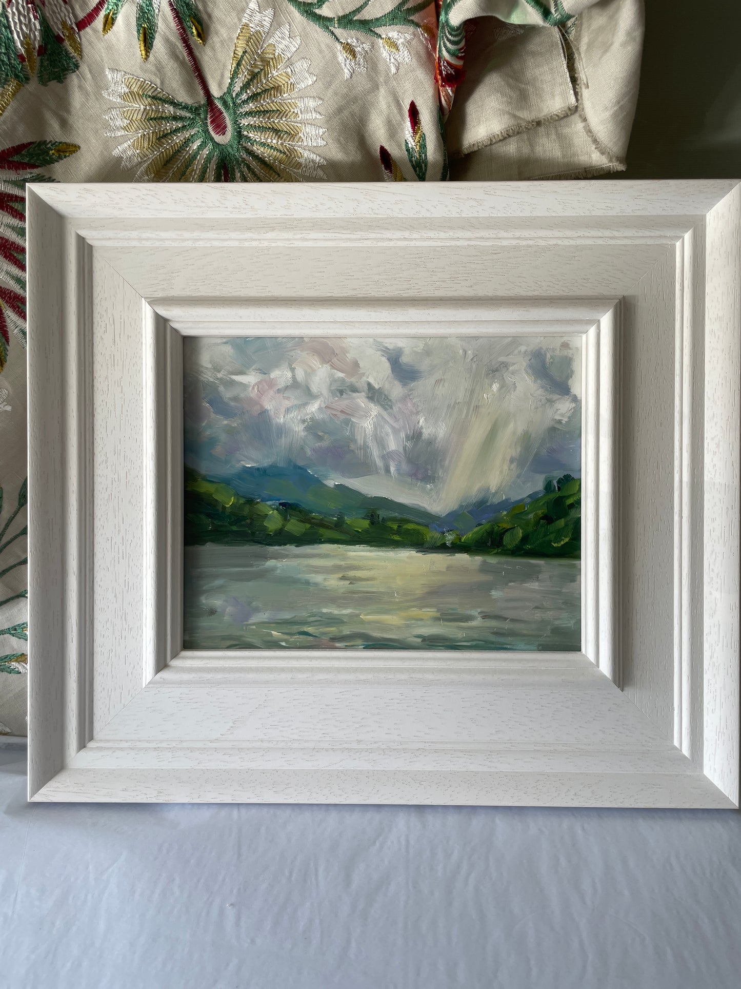 Storm clouds over Llyn Tegid at Bala, Wales.