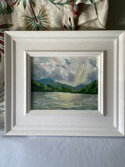 Storm clouds over Llyn Tegid at Bala, Wales.