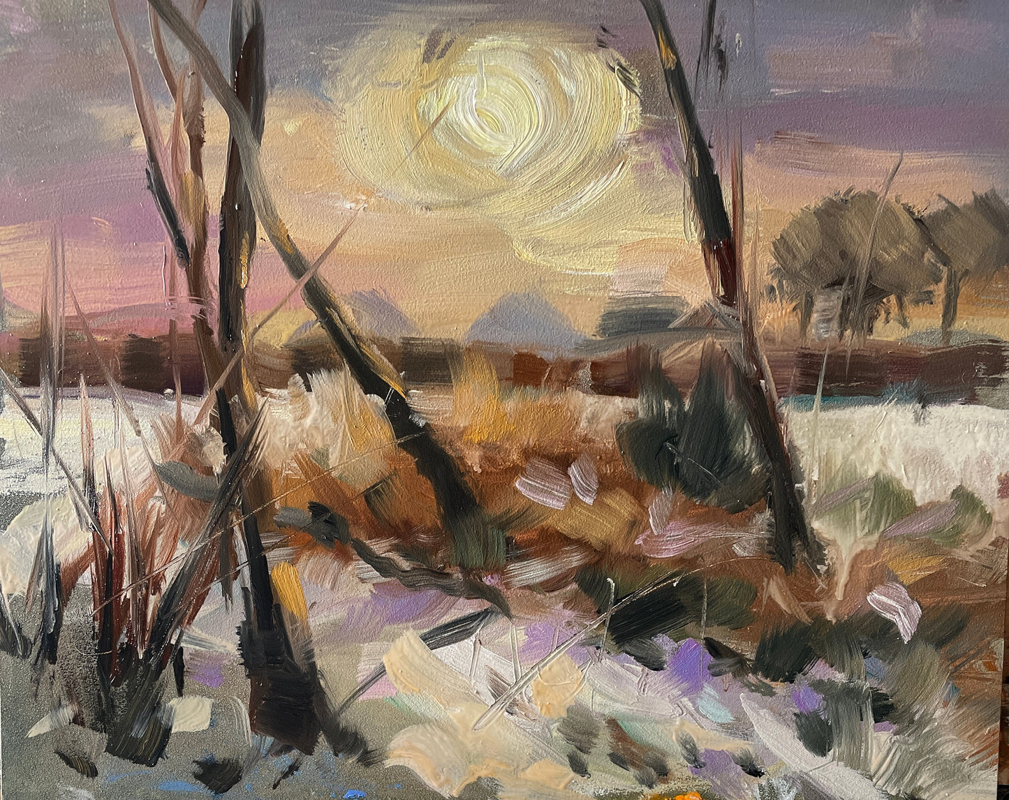 Sunrise after snowfall