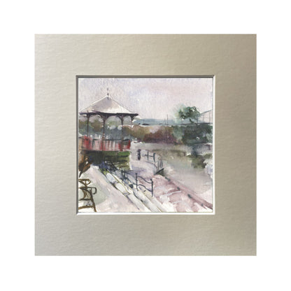 Original landscape watercolour with mount  River Dee Chester