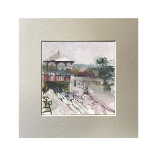 Original landscape watercolour with mount  River Dee Chester