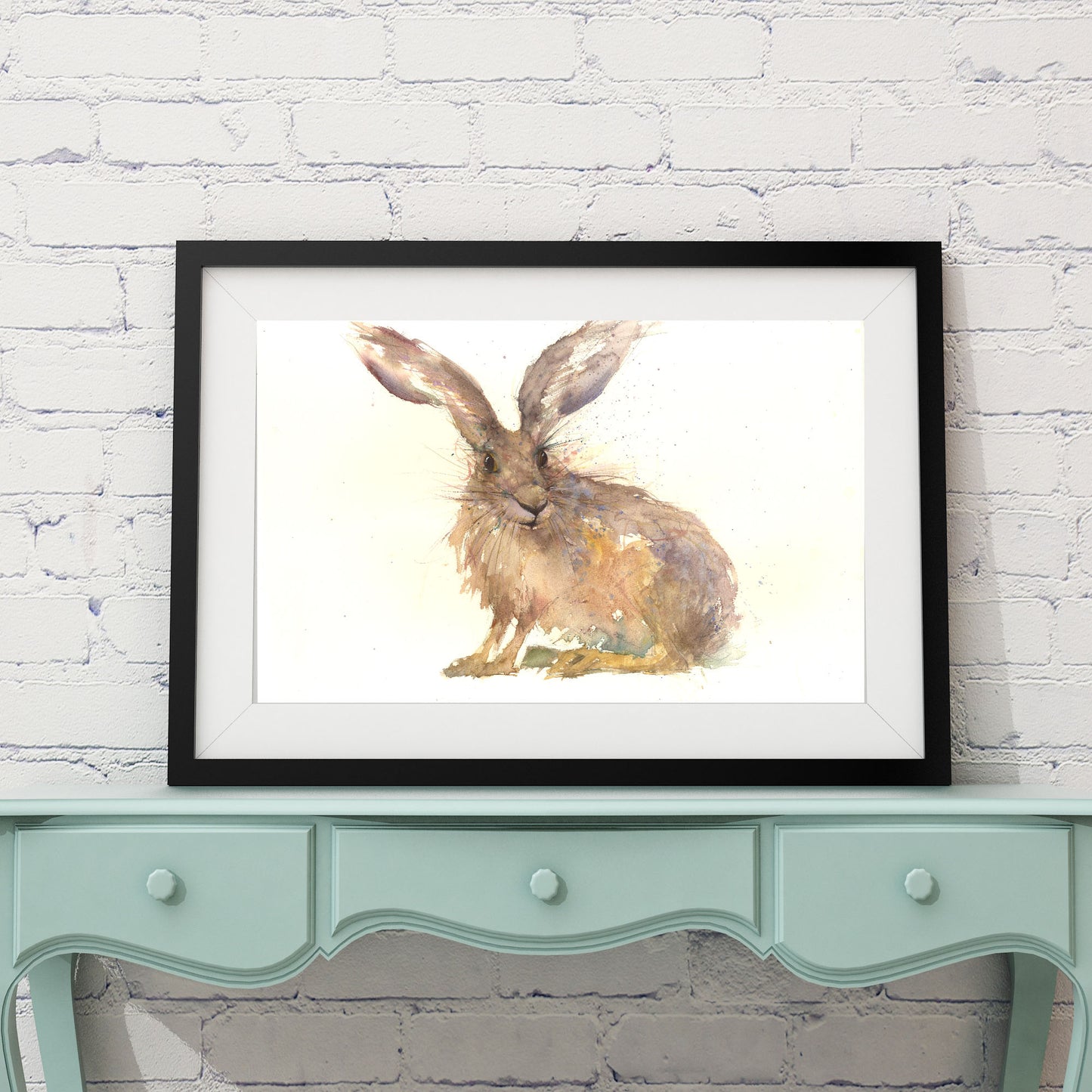 Willow hare large original watercolour painting