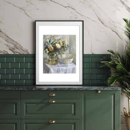 Art print from an original oil painting Carnations and Roses
