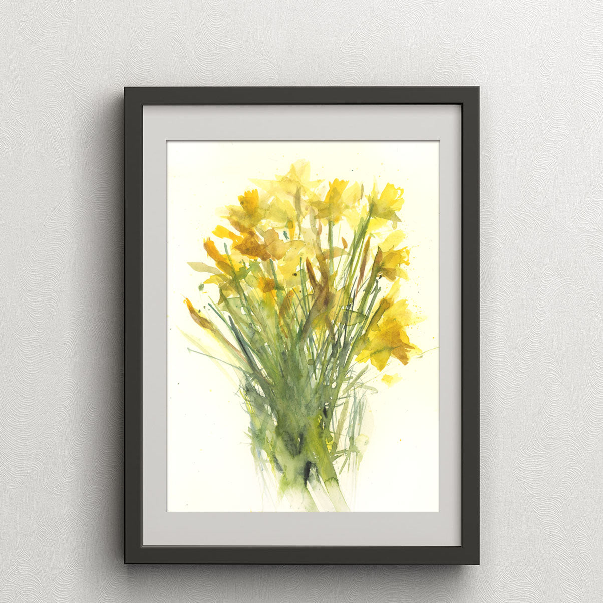 Original watercolour painting Spring daffodils