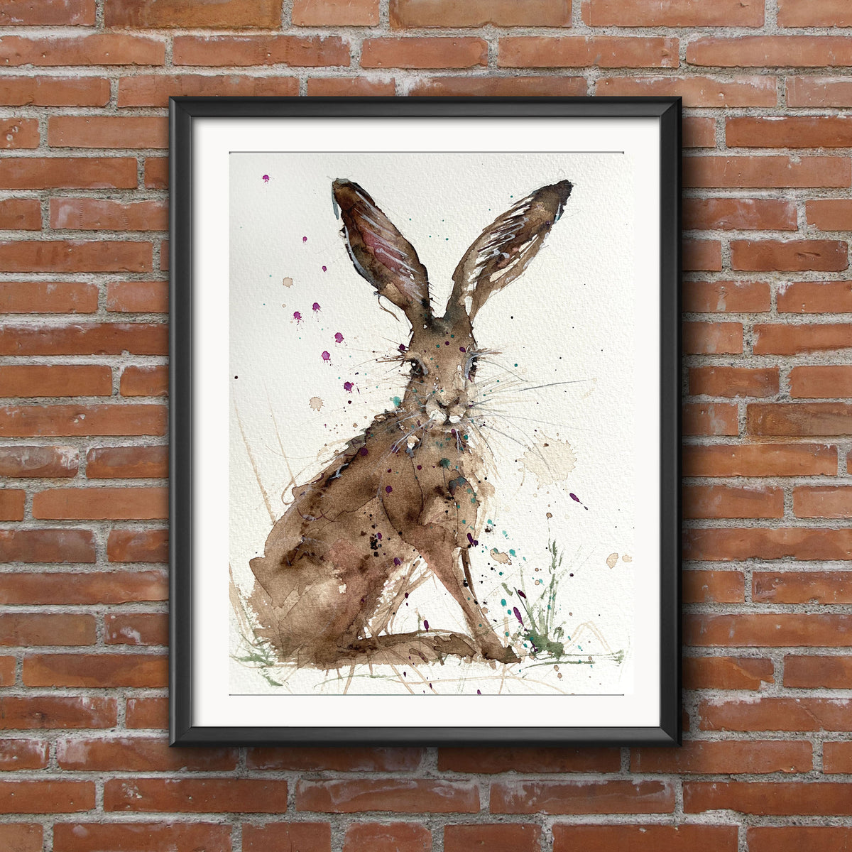 Original watercolour painting hare "Eddie"
