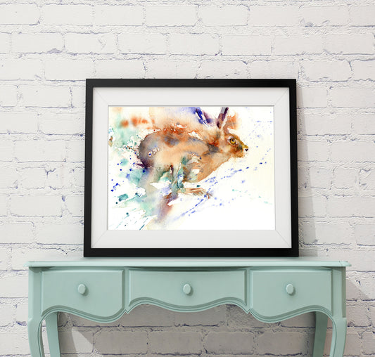 Running hare limited edition print
