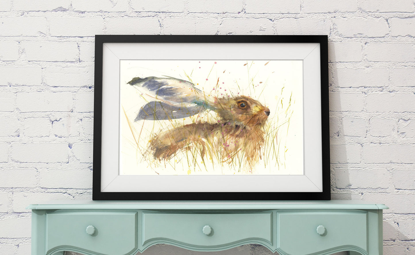 Ivy the  hare original watercolour painting - Jen Buckley Art limited edition animal art prints