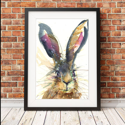 Limited edition hare print 'Jinty' - Jen Buckley Art limited edition animal art prints