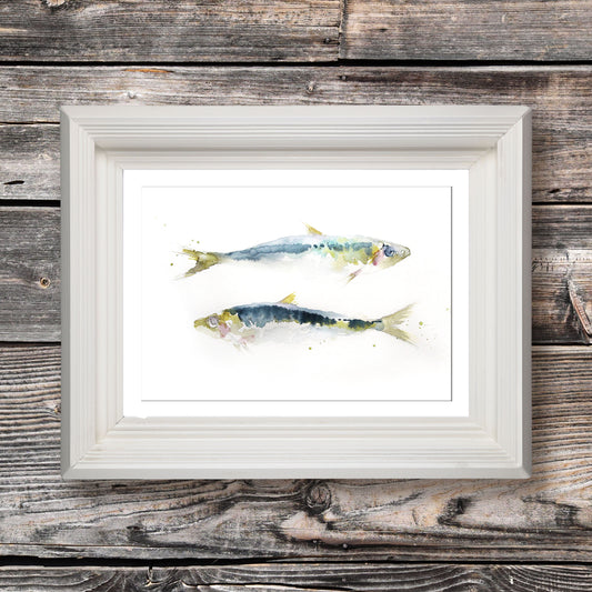 Two mackerel limited edition art print