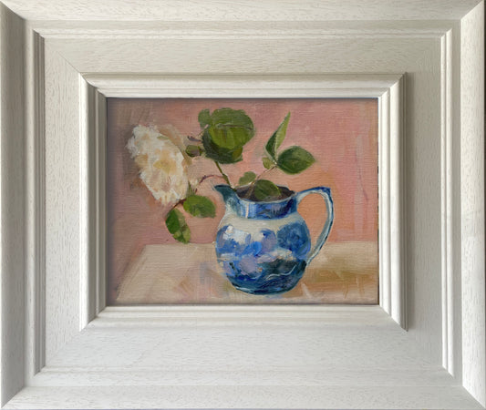 Rose in a blue jug - Jen Buckley Art limited edition animal art prints