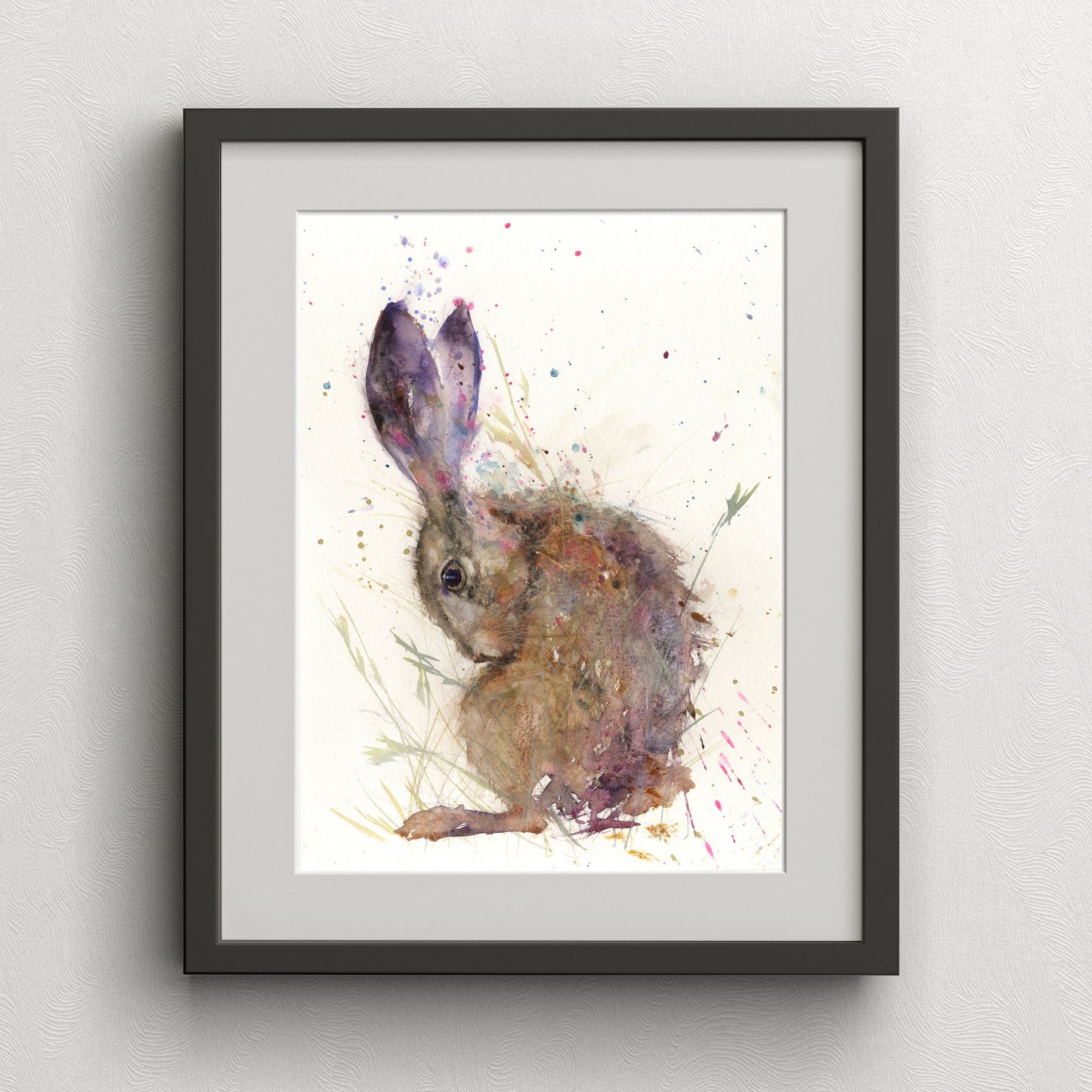 Original hare watercolour painting "Sally"