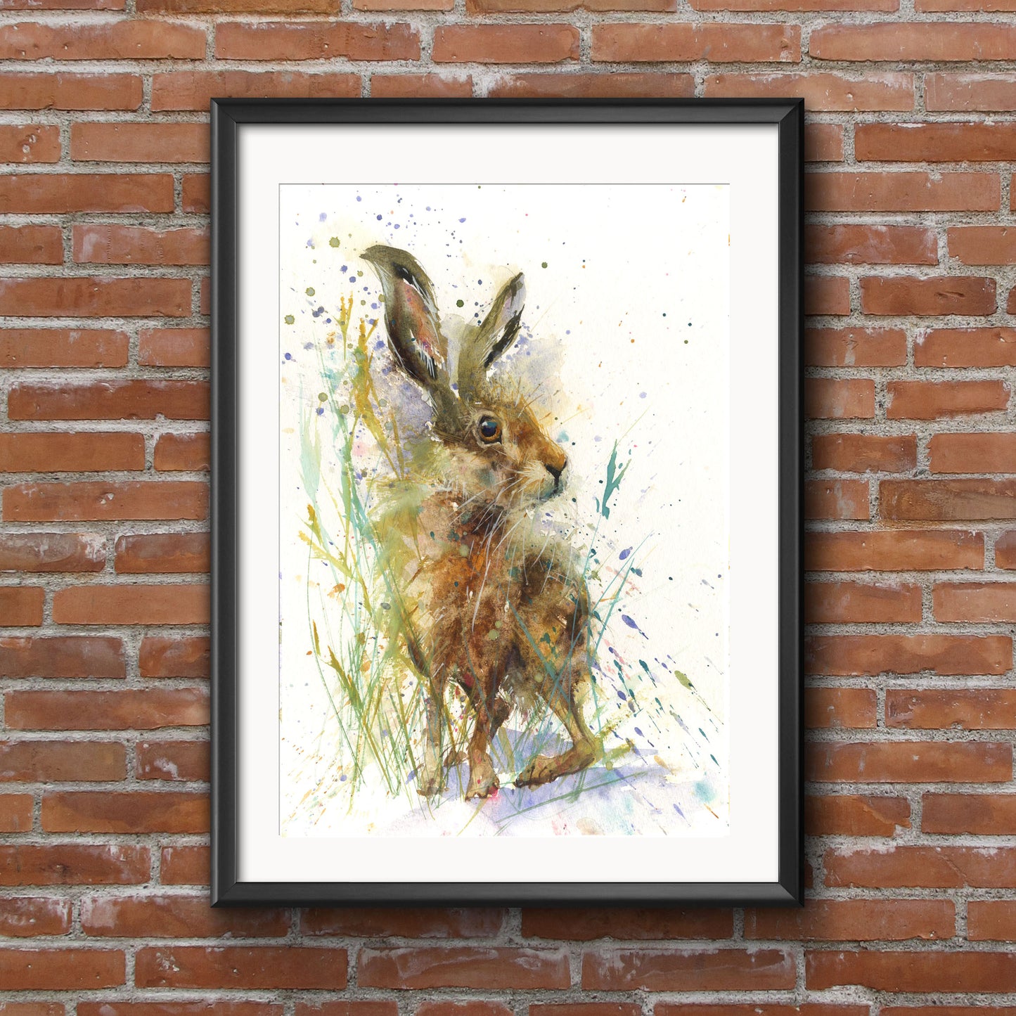 Original hare watercolour painting "Simon"