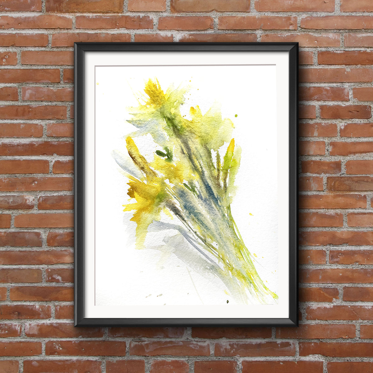 Original watercolour painting Spring daffodils