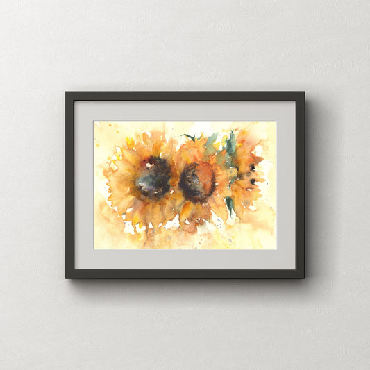 Original watercolour painting "Sunflowers"