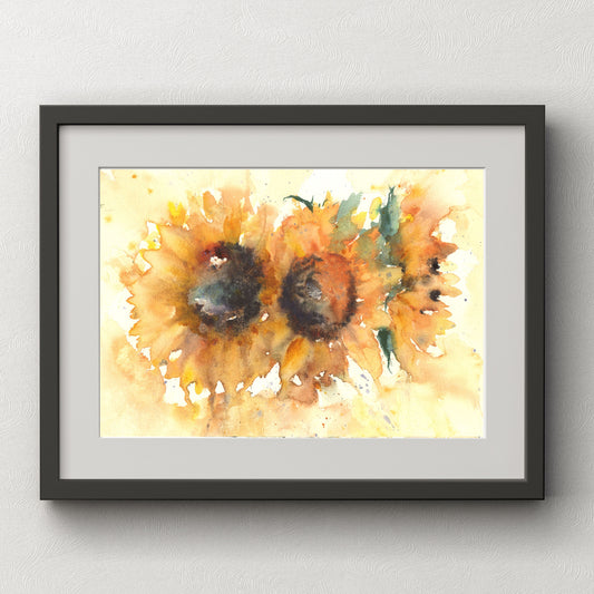 sunflowers art print by jen buckley